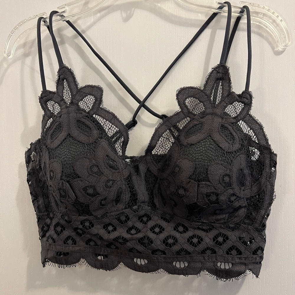 Grey lace bralette